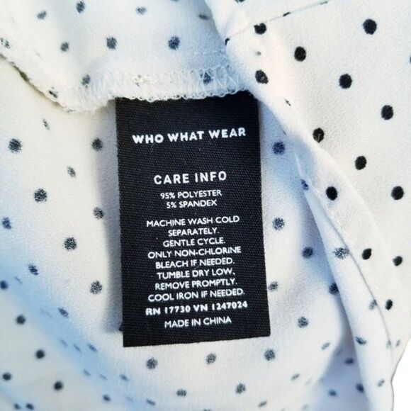 Who What Wear White Black Polka Dot Ruffle Tank Size XXL 2 0164 - Picture 4 of 6